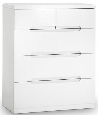 Product photograph of Manhattan White High Gloss 3 2 Drawer Chest from Choice Furniture Superstore