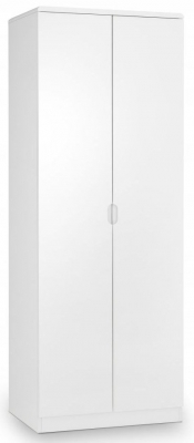 Product photograph of Manhattan White High Gloss 2 Door Wardrobe from Choice Furniture Superstore