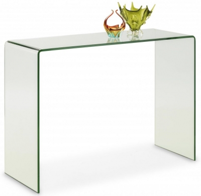 Product photograph of Amalfi Bent Glass Console Table from Choice Furniture Superstore