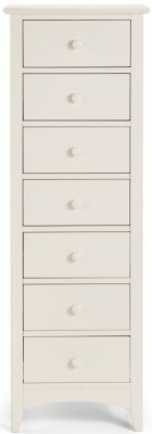 Product photograph of Cameo White 7 Drawer Tall Chest from Choice Furniture Superstore