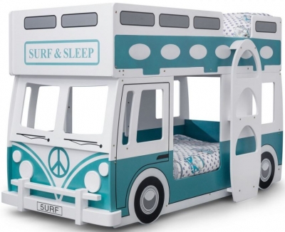 Product photograph of Campervan Blue And White Novelty Bunk Bed from Choice Furniture Superstore