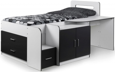 Product photograph of Cookie White And Charcoal Cabin Bed from Choice Furniture Superstore