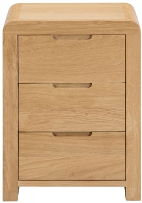 Curve Oak 3 Drawers Bedside Cabinet