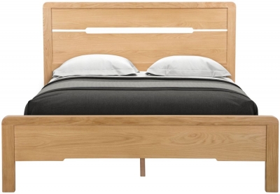 Product photograph of Curve Oak Bed - Comes In Double And King Size from Choice Furniture Superstore