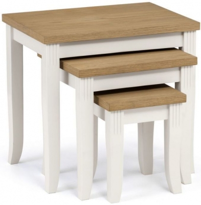 Product photograph of Davenport Ivory Lacquered Nest Of 3 Tables from Choice Furniture Superstore