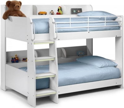 Product photograph of Domino White Kids Bunk Bed from Choice Furniture Superstore