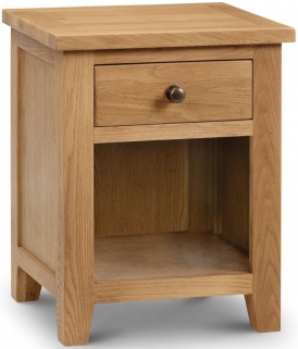 Product photograph of Marlborough Waxed Oak 1 Drawer Bedside Cabinet from Choice Furniture Superstore