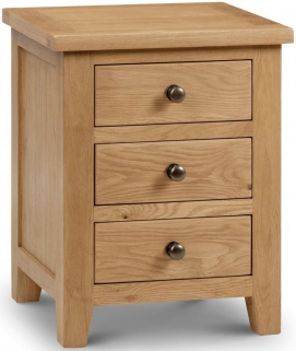 Product photograph of Marlborough Oak 3 Drawer Bedside Cabinet from Choice Furniture Superstore