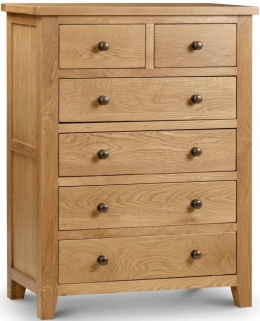 Product photograph of Marlborough Waxed Oak 4 2 Drawer Chest from Choice Furniture Superstore