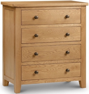 Product photograph of Marlborough Waxed Oak 4 Drawer Chest from Choice Furniture Superstore