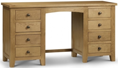 Product photograph of Marlborough Waxed Oak 8 Drawer Dressing Table from Choice Furniture Superstore
