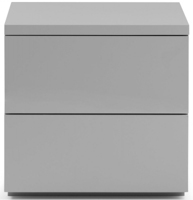 Product photograph of Monaco Grey High Gloss 2 Drawer Bedside Cabinet from Choice Furniture Superstore