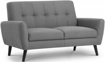 Product photograph of Monza Grey Linen Fabric 2 Seater Sofa from Choice Furniture Superstore