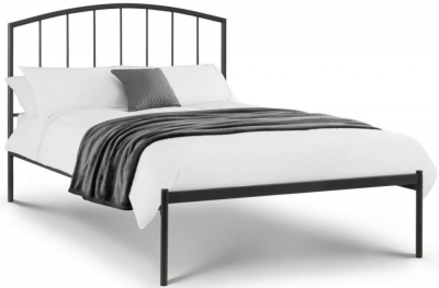 Product photograph of Onyx Satin Grey Metal Bed - Comes In Single And Double Size from Choice Furniture Superstore
