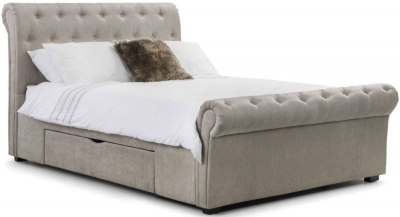 Product photograph of Ravello Mink Fabric Storage Bed - Comes In Double And King Size Options from Choice Furniture Superstore