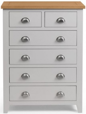 Richmond Elephant Grey Lacquered Oak 4+2 Drawer Chest