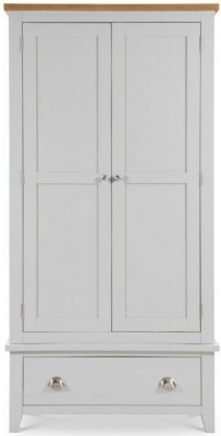 Product photograph of Richmond Elephant Grey Lacquered 2 Door 1 Drawer Wardrobe from Choice Furniture Superstore