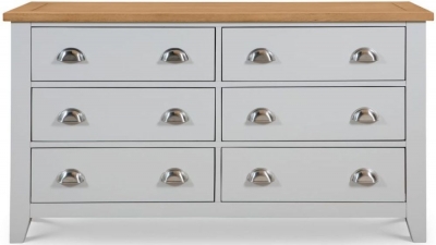 Richmond Elephant Grey Lacquered Oak 6 Drawer Chest