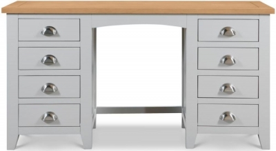 Product photograph of Richmond Elephant Grey Lacquered Oak 8 Drawer Dressing Table from Choice Furniture Superstore