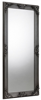 Rococo Pewter Lacquered Carved Rectangular Leaner Mirror - 80cm x 170cm