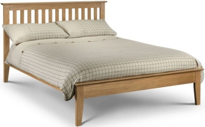 Salerno Low Sheen Lacquered Oak Bed - Comes in Single, Double and King Size Options