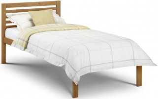 Product photograph of Slocum Low Sheen Lacquered Pine Single Bed from Choice Furniture Superstore