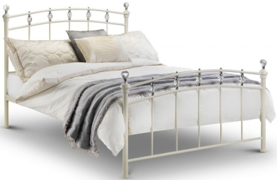 Product photograph of Sophie White Metal Bed - Comes In Single Double And King Size from Choice Furniture Superstore