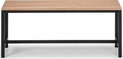 Product photograph of Tribeca Sonoma Oak And Black Metal Dining Bench from Choice Furniture Superstore