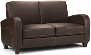 Product photograph of Vivo Brown Leather 2 Seater Sofa from Choice Furniture Superstore