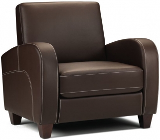 Product photograph of Vivo Brown Leather Armchair Solid In Pairs from Choice Furniture Superstore