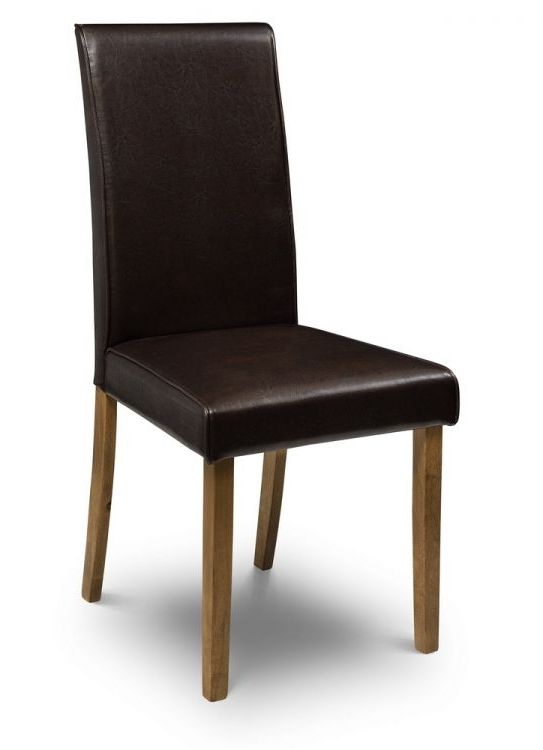 Set of 2 Hudson Brown Faux Leather Dining Chair