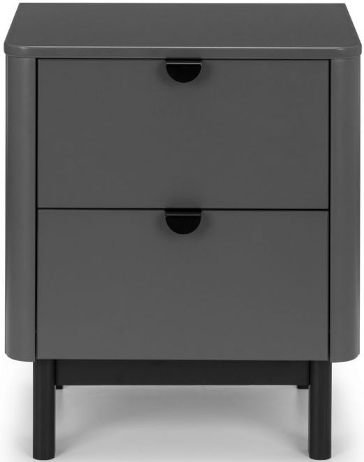 Chloe Grey 2 Drawer Bedside Cabinet