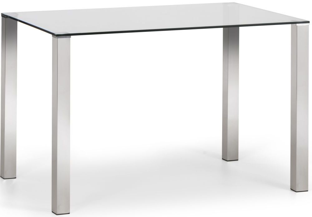 Enzo Glass and Chrome 4 Seater Dining Table