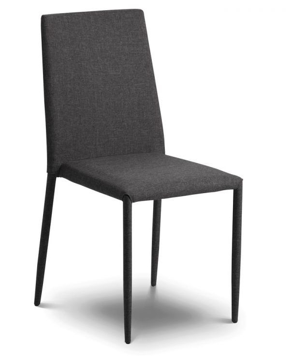 Set of 2 Jazz Grey Fabric Dining Chair