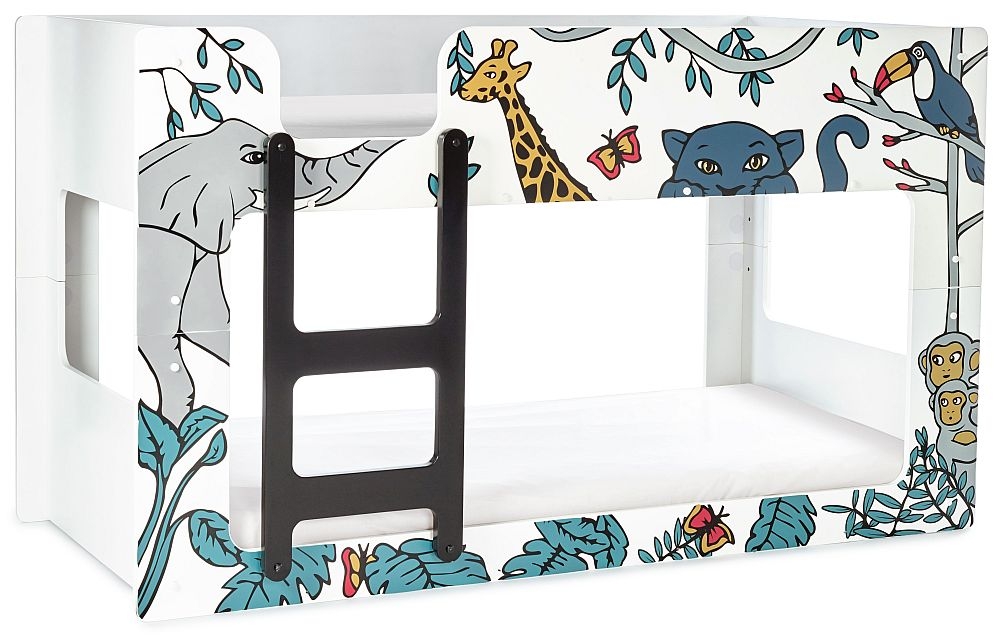 Safari White Novelty Kids Bunk Bed
