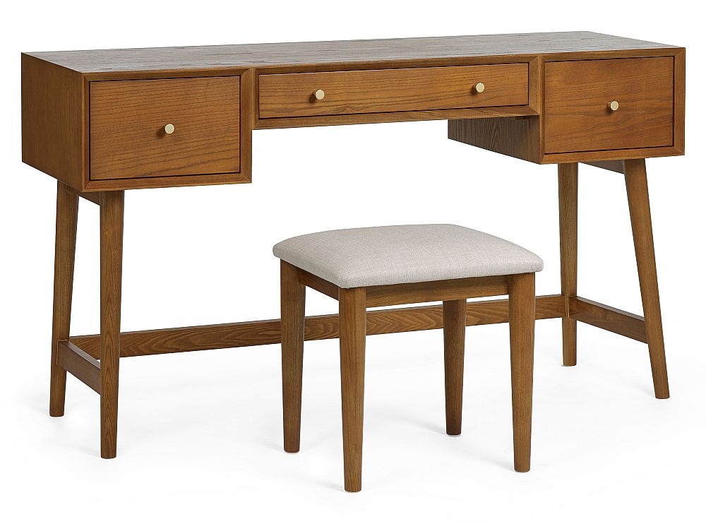 Lowry Cherry Wood 3 Drawer Dressing Set