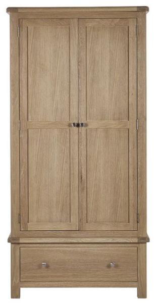 Memphis Oak Effect 2 Door 1 Drawer Double Wardrobe