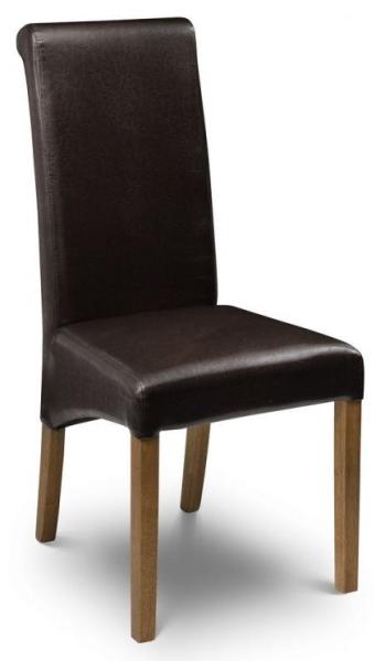 Set of 2 Cuba Brown Faux Leather Dining Chair