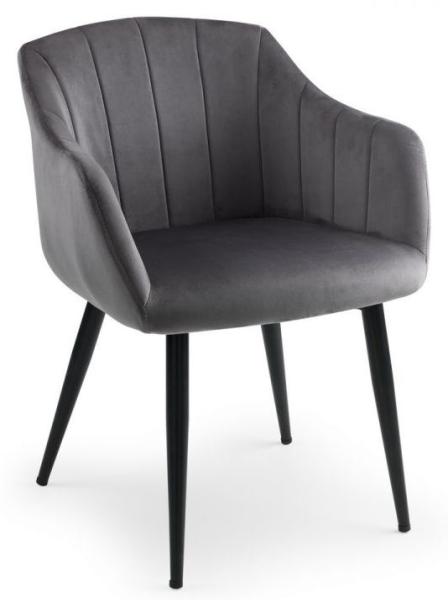 Set of 2 Hobart Grey Fabric Dining Armchair