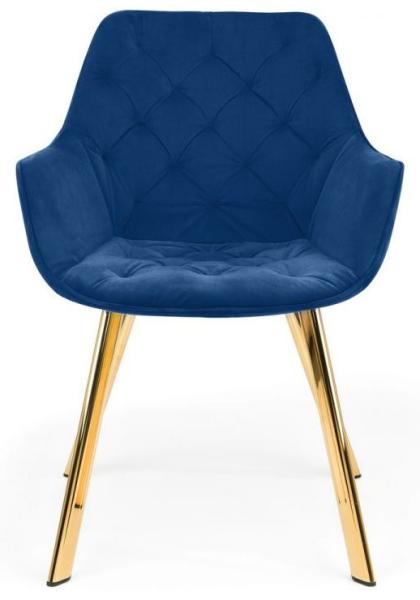 Set of 2 Lorenzo Blue Fabric Dining Chair