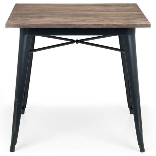 Grafton Elm Wood Industrial Square Bar Table