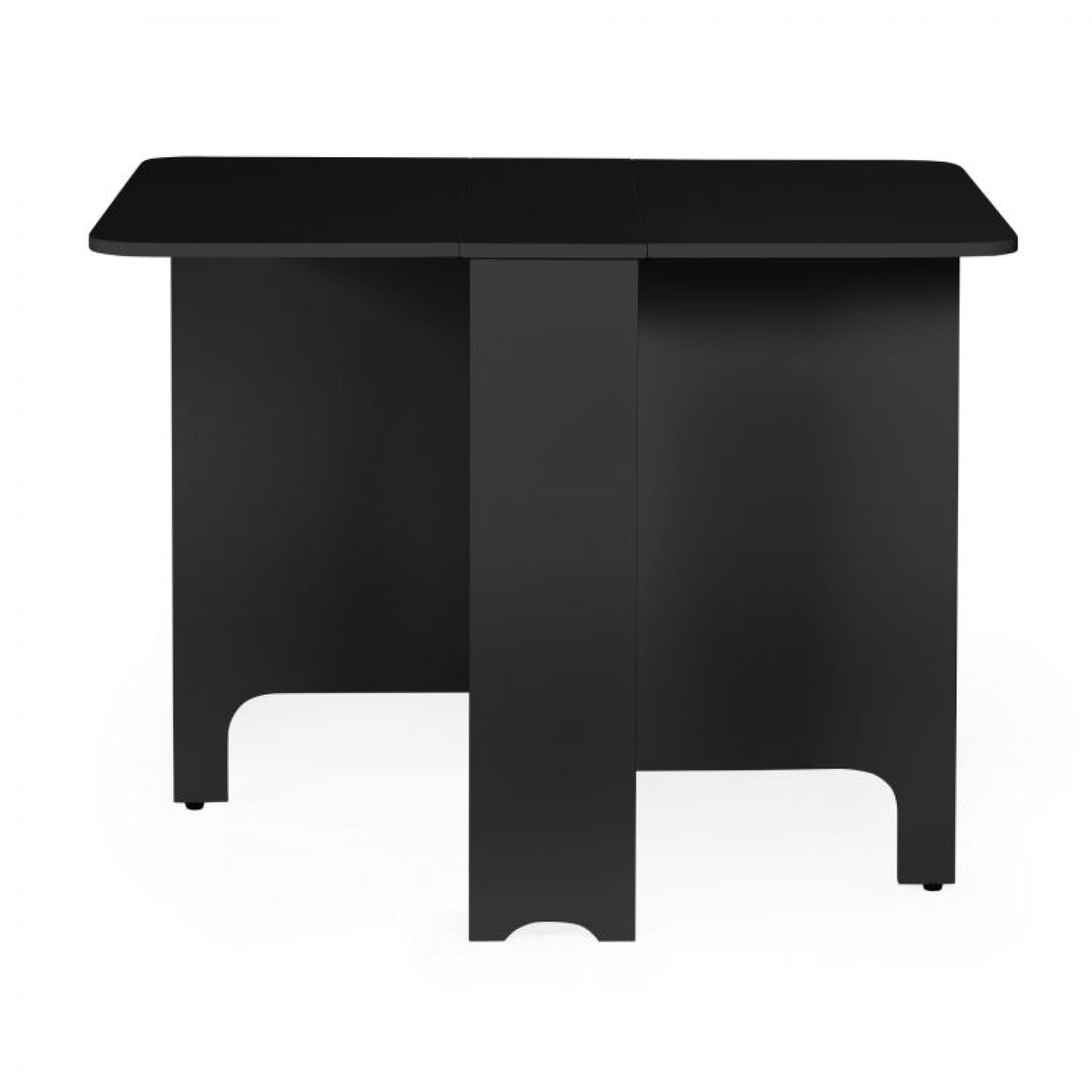 Gatan Gateleg Black 2 Seater Dining Set with 2 Chairs