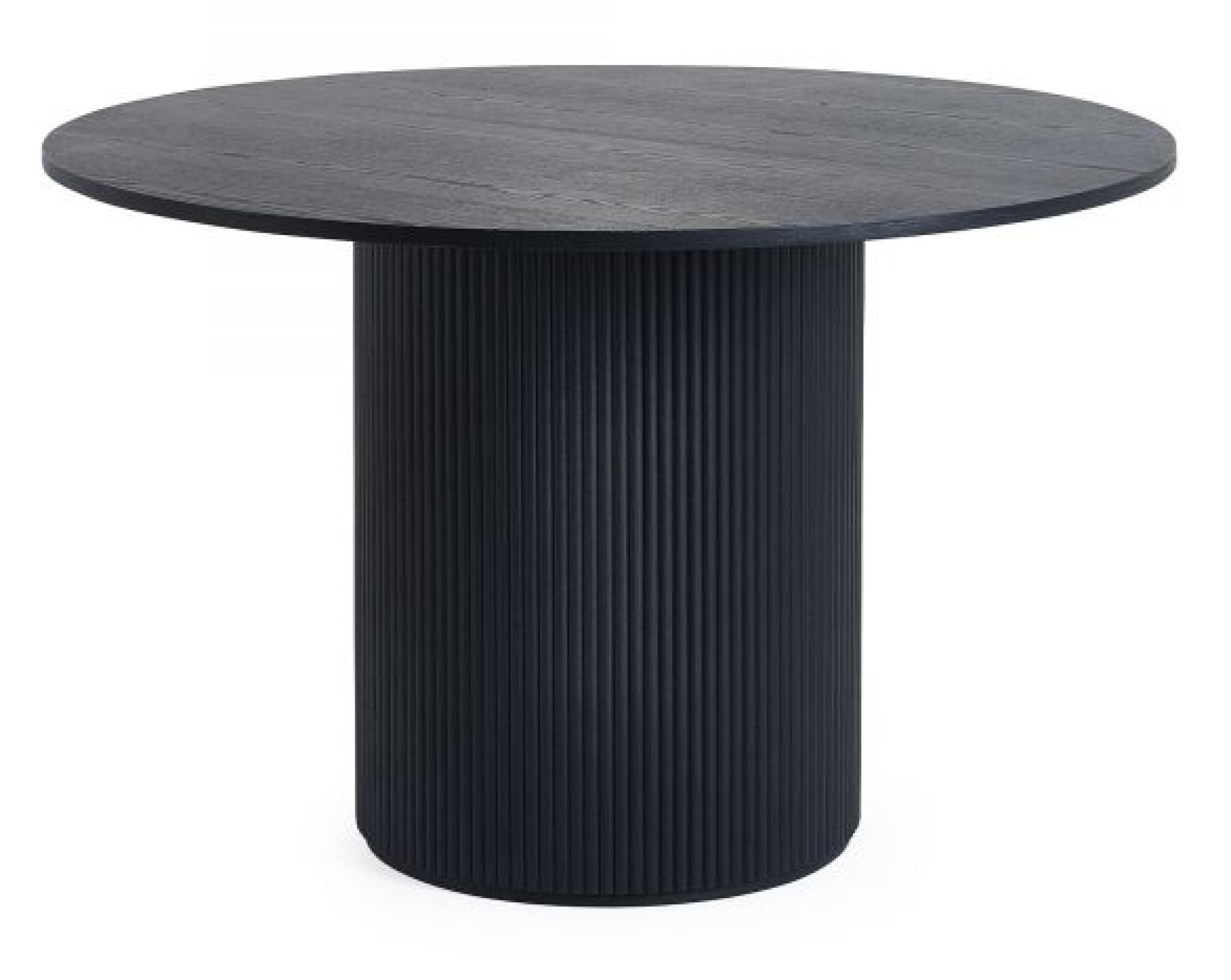Louis 4 Seater Round Dining Table - Black Fluted Base