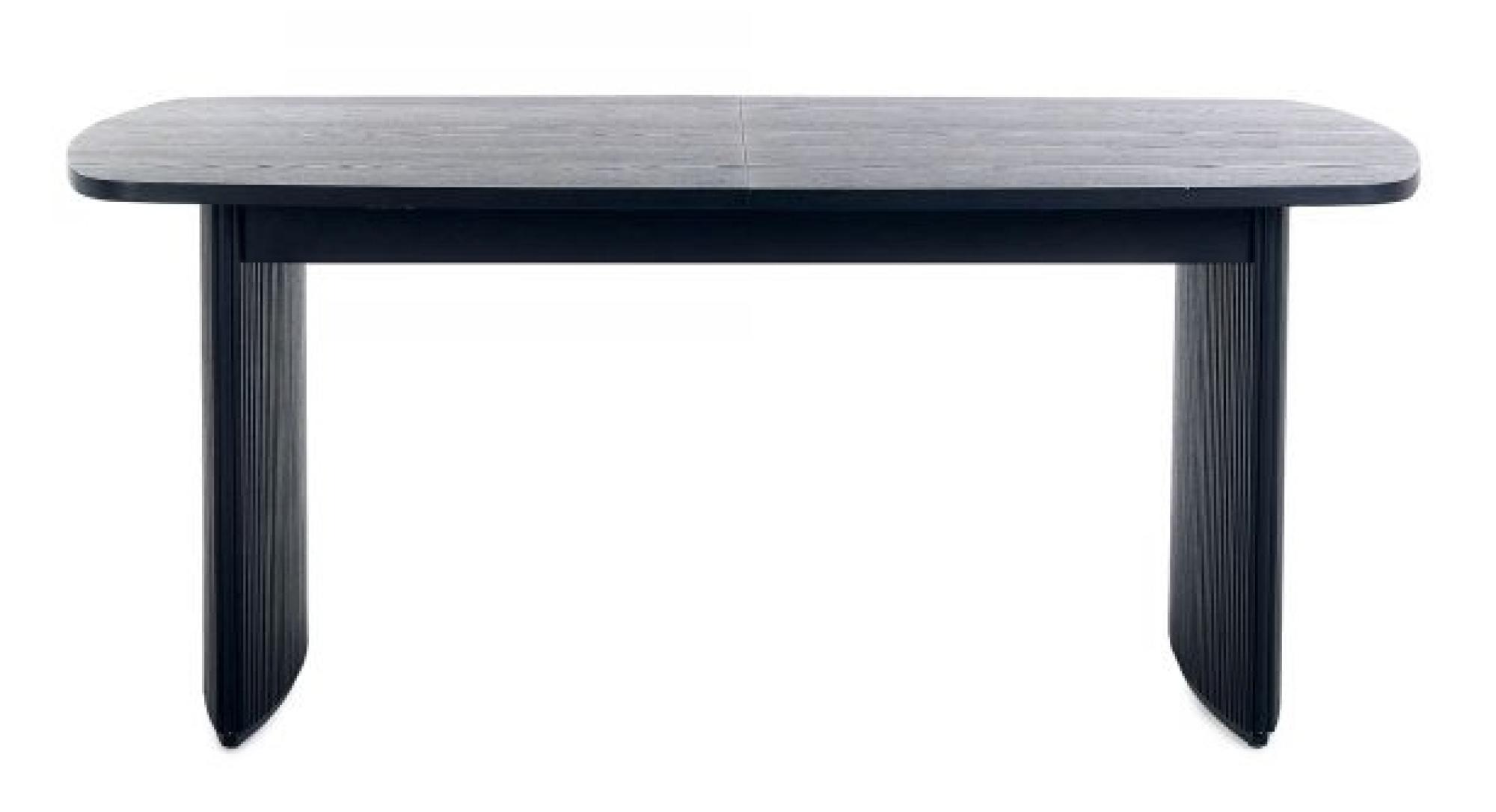 Louis 6 Seater Extending Dining Table - Black Fluted Base