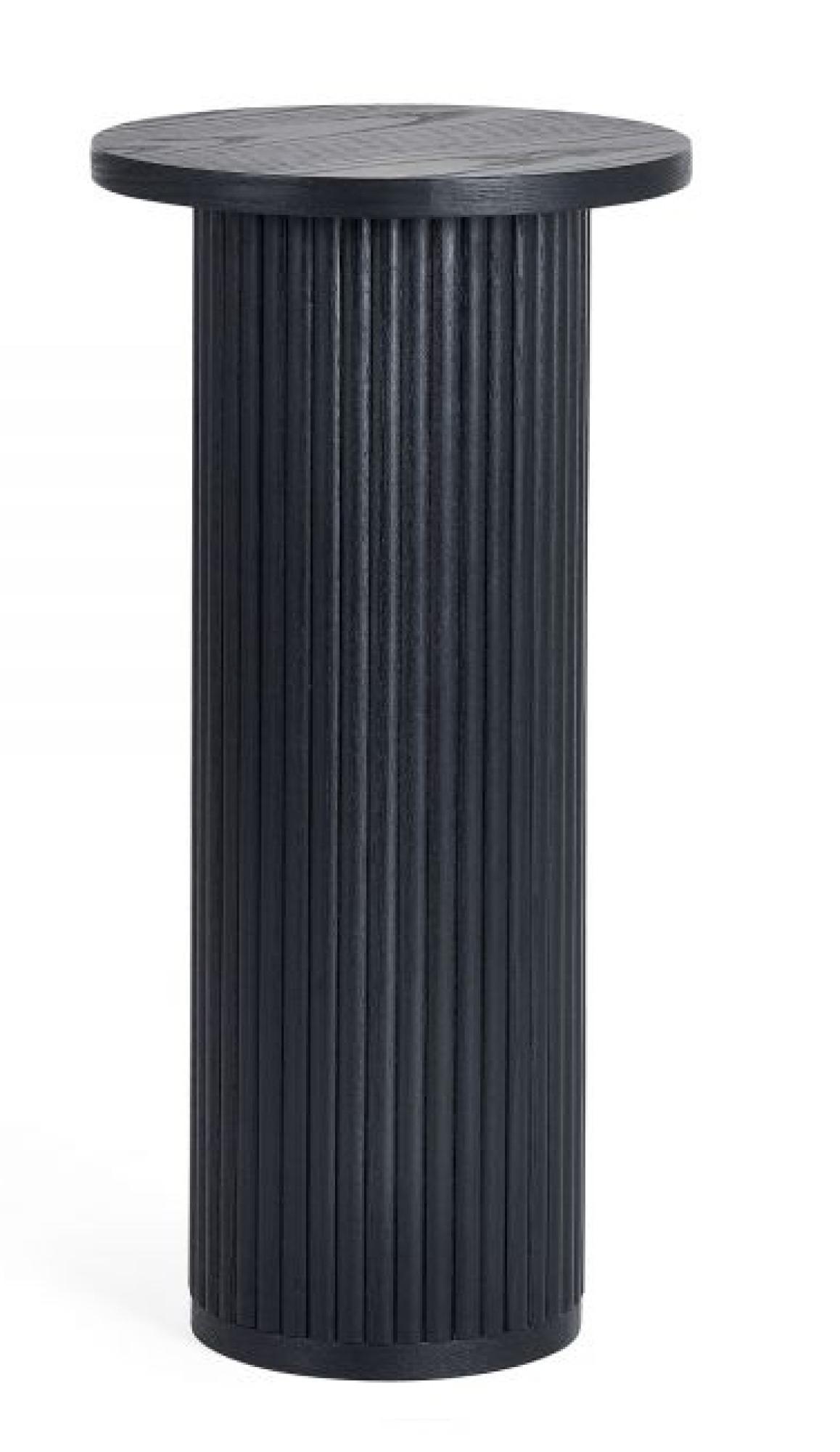 Louis Round Drinks Table - Black Fluted Base
