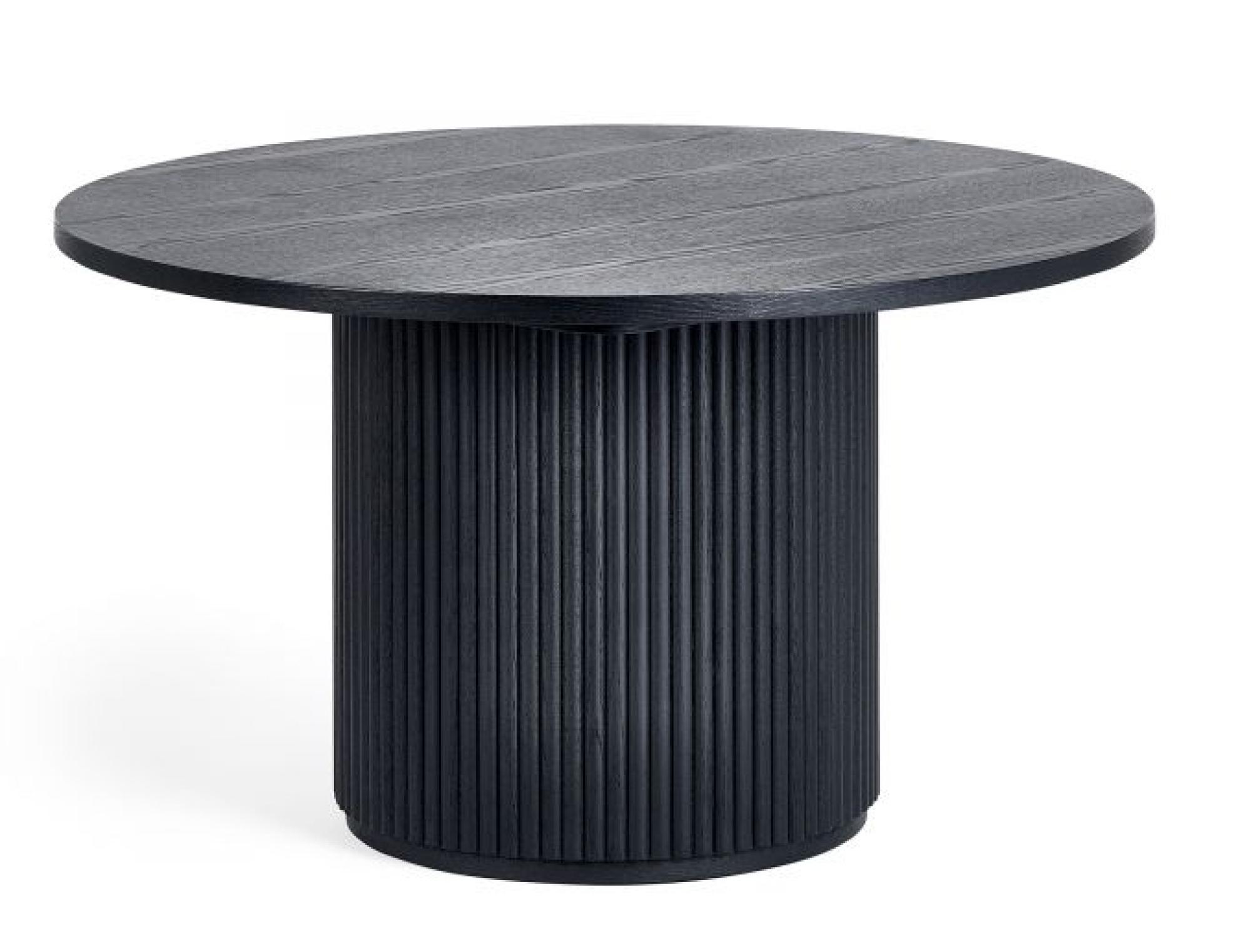 Louis Round Coffee Table - Black Fluted Base