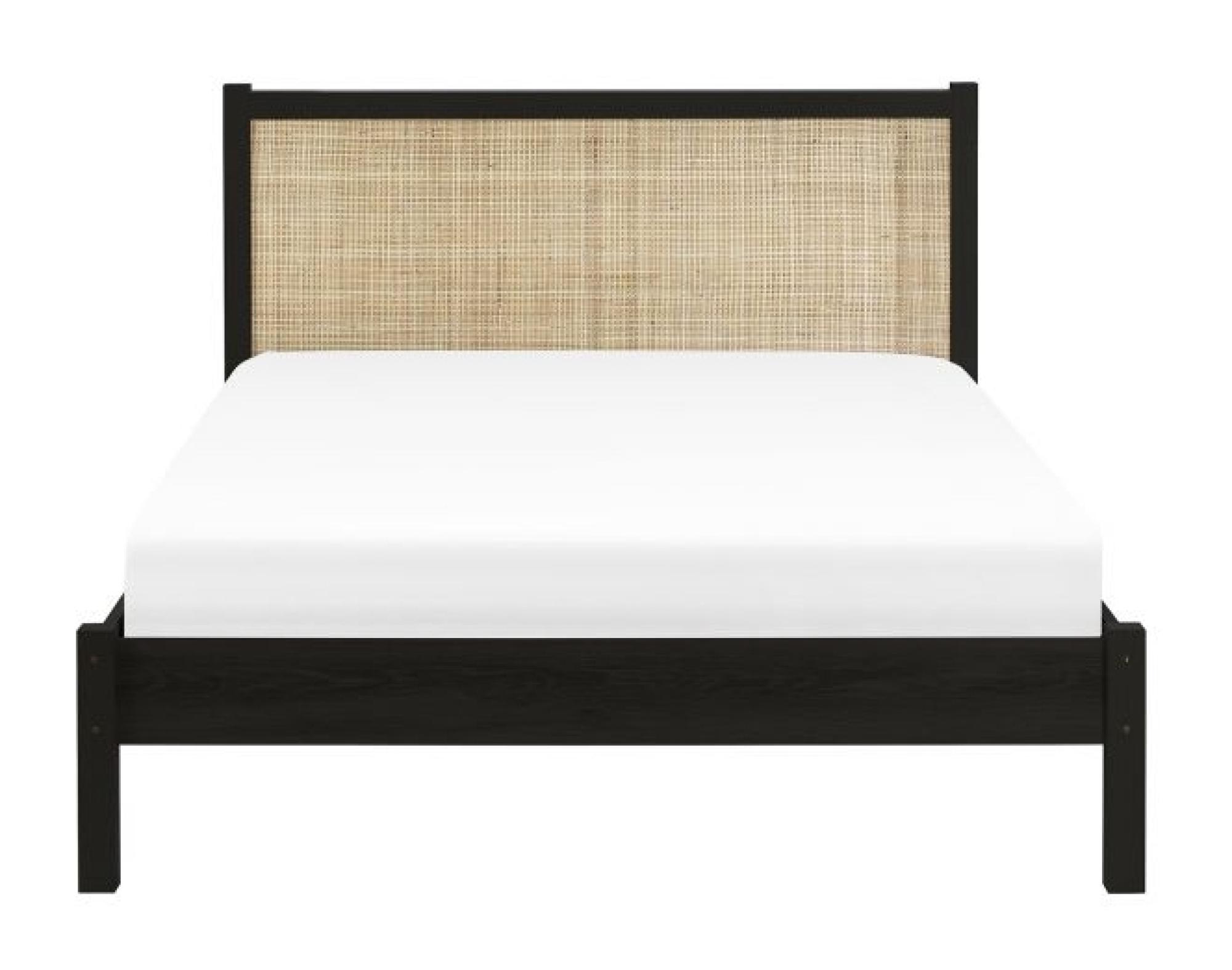 Padstow Black and Rattan Bed - Sizes Available