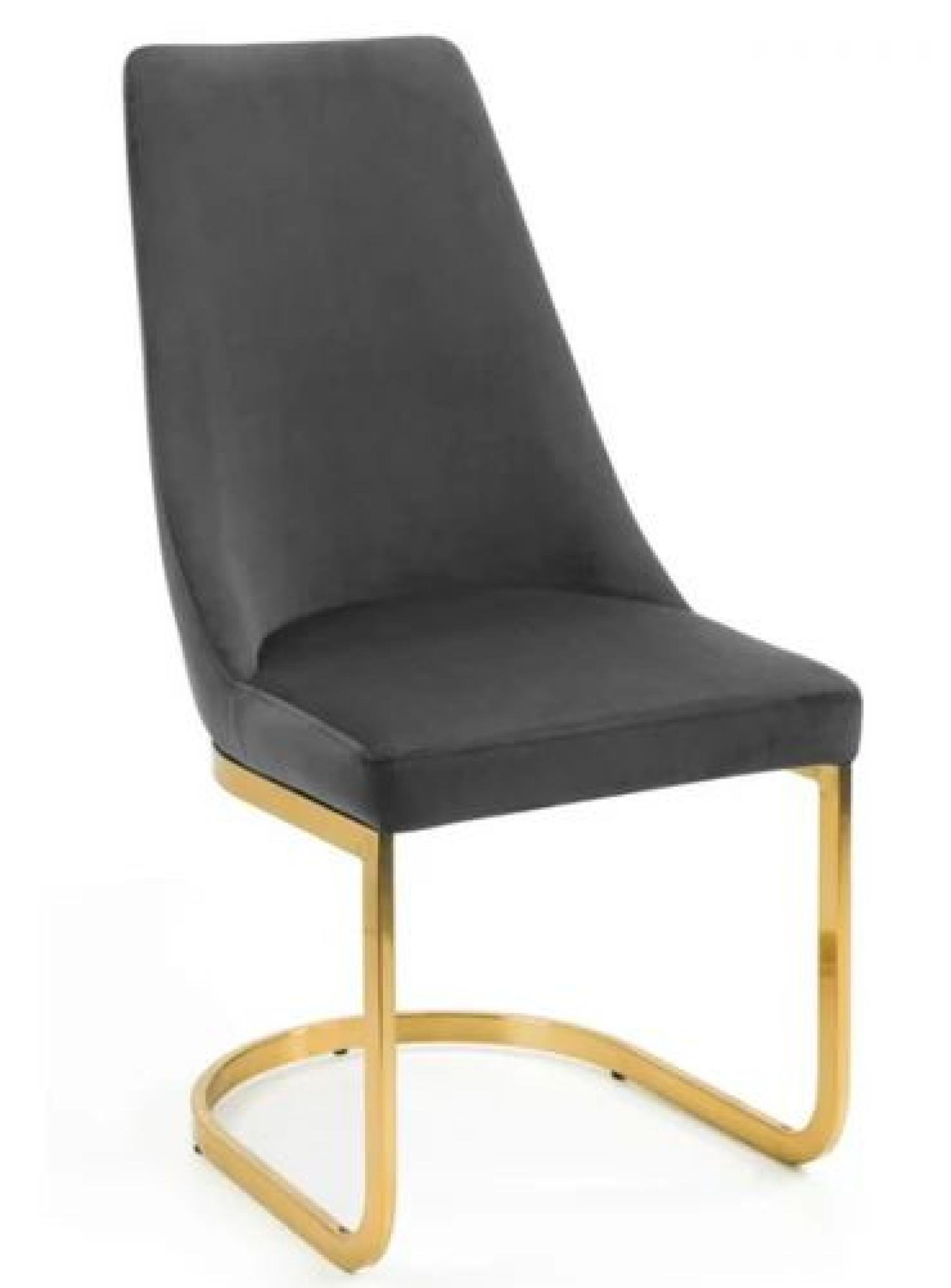 2 x Vittoria Grey Fabric Cantilever Dining Chair