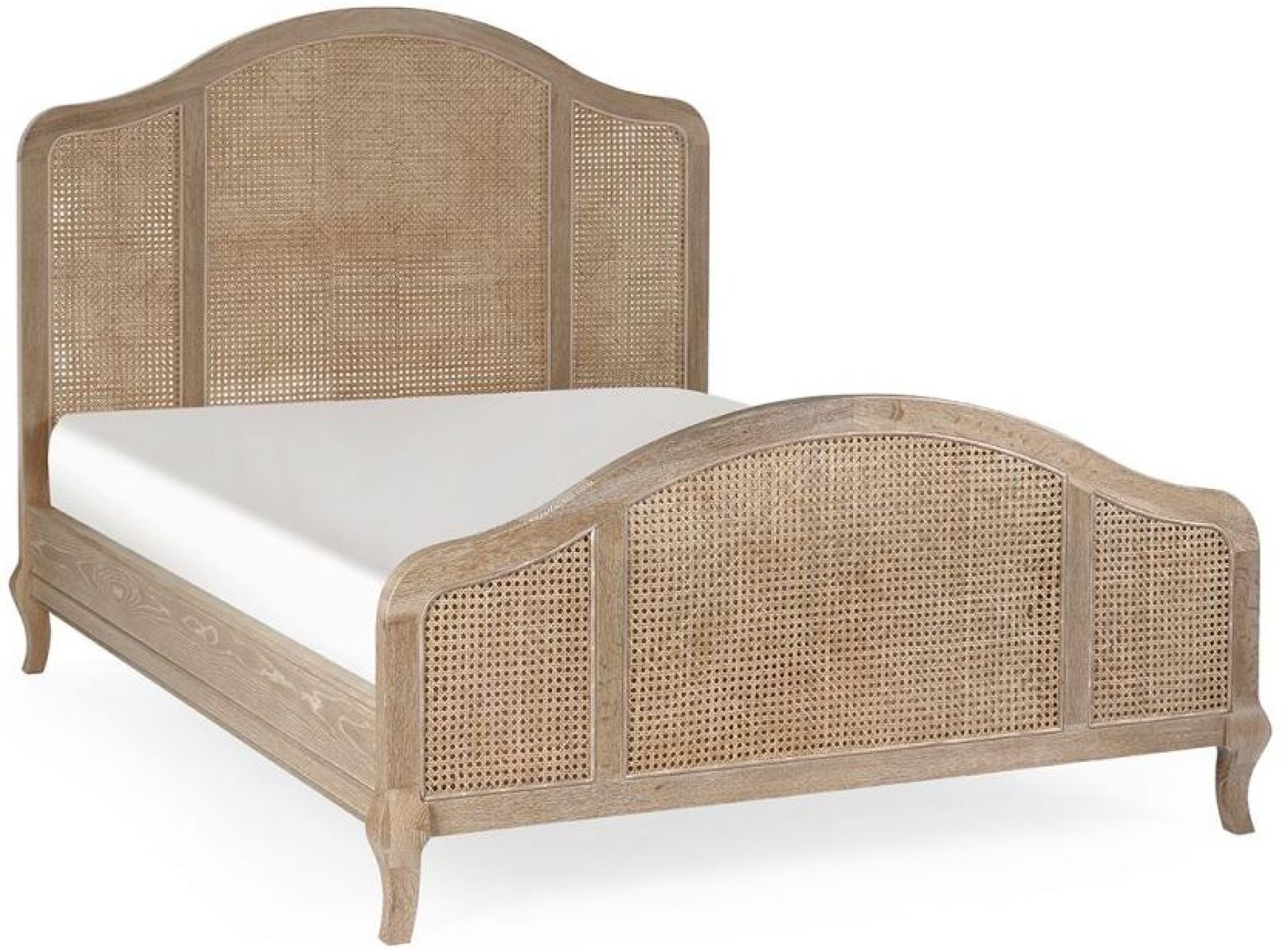 Fleur Rattan Oak Bed - Sizes Available