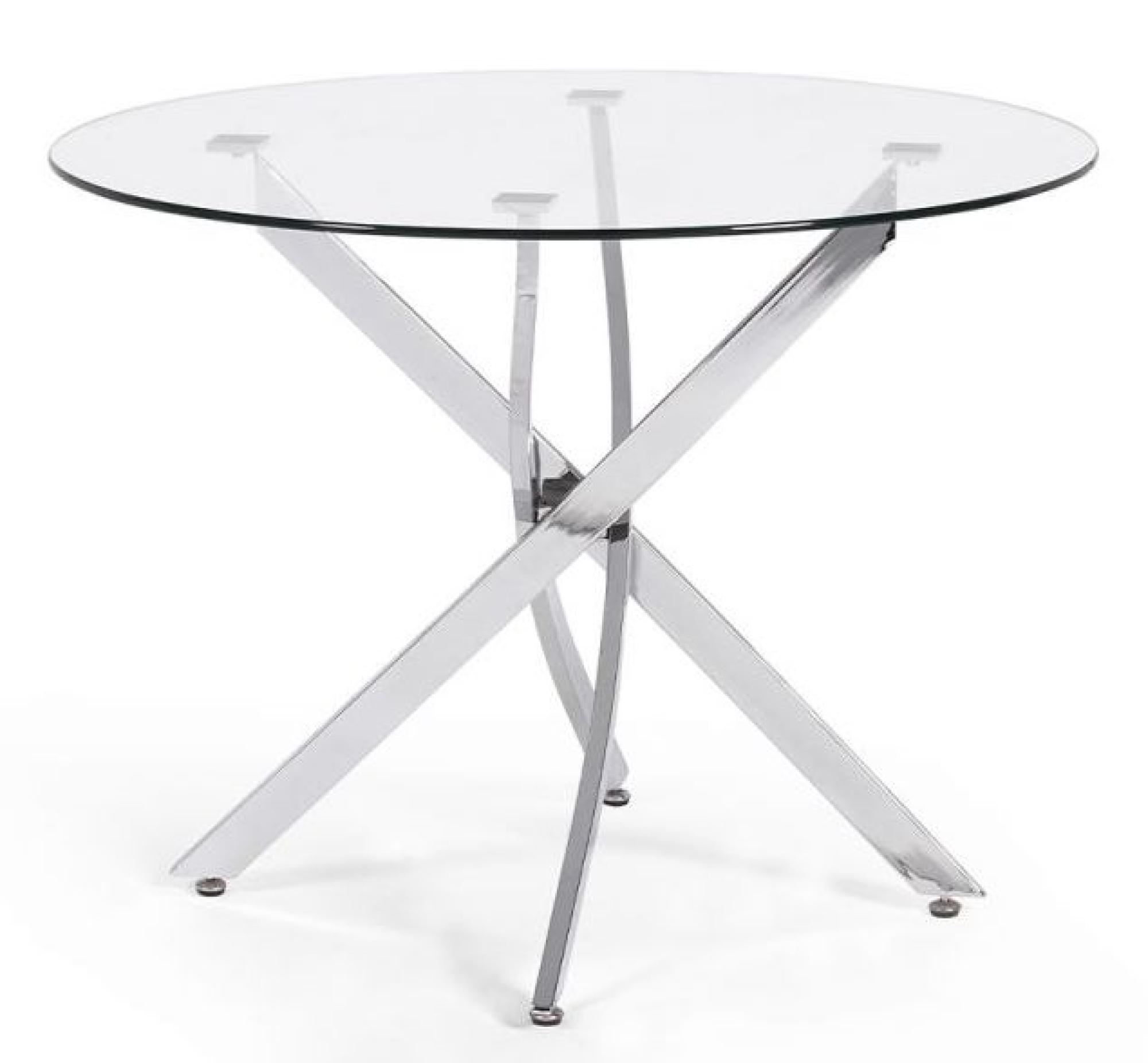 Anderson Glass 2 Seater Round Dining Table with Chrome Legs